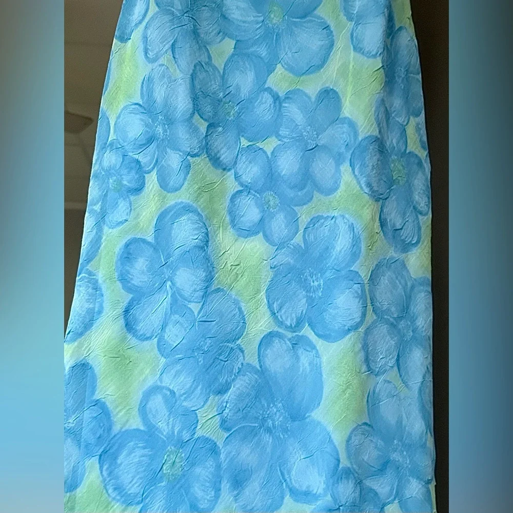 Y2K BE SMART Asymmetric Cowl Slip Maxi Dress Fairy Mermaid Coquette Floral Sz M - Picture 6 of 16